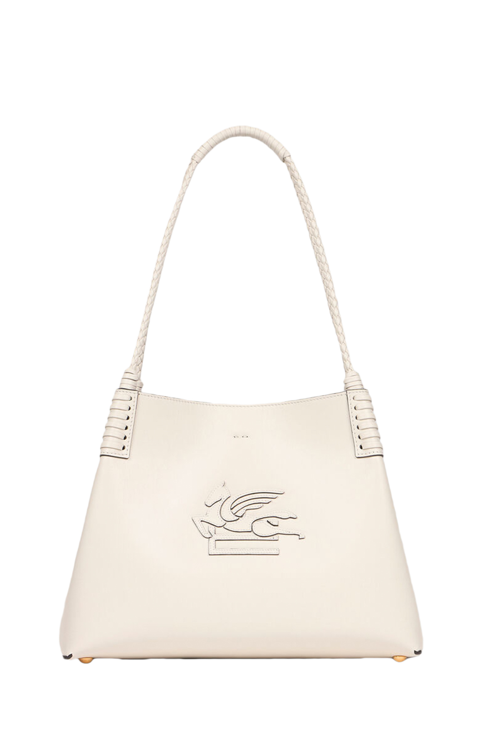 Borsa A Spalla Donna In Tela - Shopper Elegante Bianca, Fibbia, Misure 31x37 Cm - Foto 4